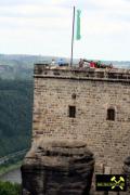 Der Königstein bei  Königstein im Elbsandsteingebirge, Sachsen, (D) - Schrammstein-Formation (KSr3) Stufe d (6) 17. Juli 2005.jpg